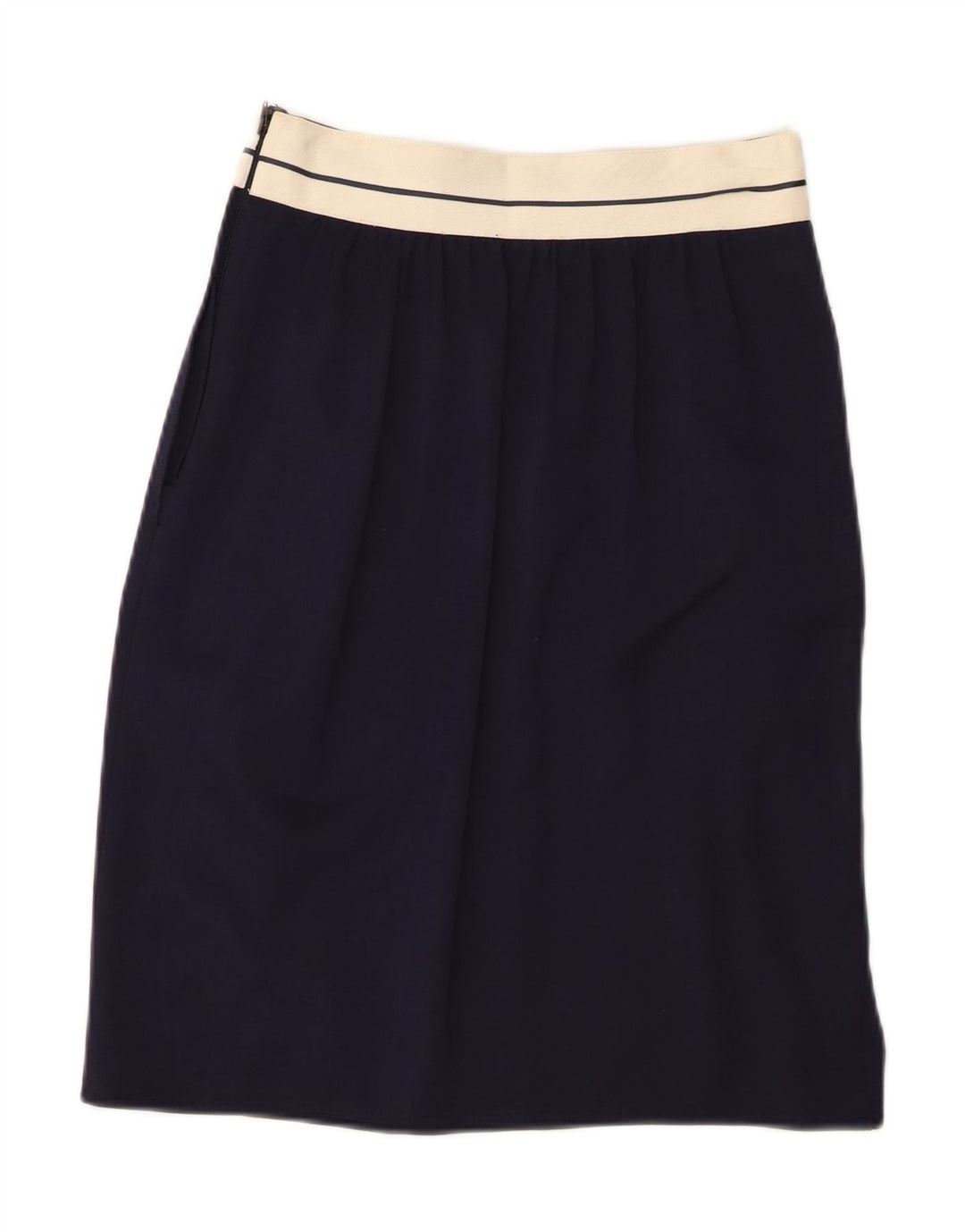 Ferretti Studio Falda recta para mujer UK 12 Medium W26 Rayón azul marino