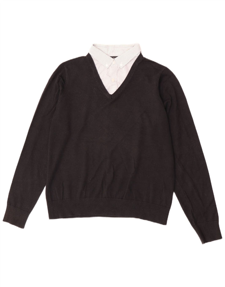 Marks & Spencer Suéter con Cuello en V Autograph para Hombre Algodón Negro Mediano