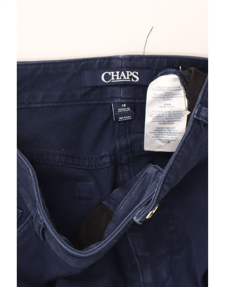 Chaps Jeans rectos para mujer US 12 grande W32 L28 azul marino algodón