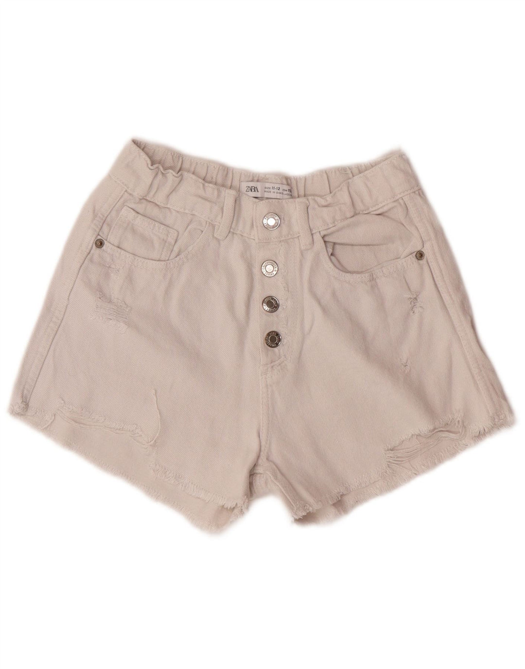 Zara Shorts Vaqueros Niña 11-12 Años W24 Blanco