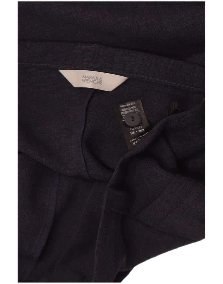 Marks & Spencer Falda midi para mujer UK 16 Large W32 Poliéster azul marino