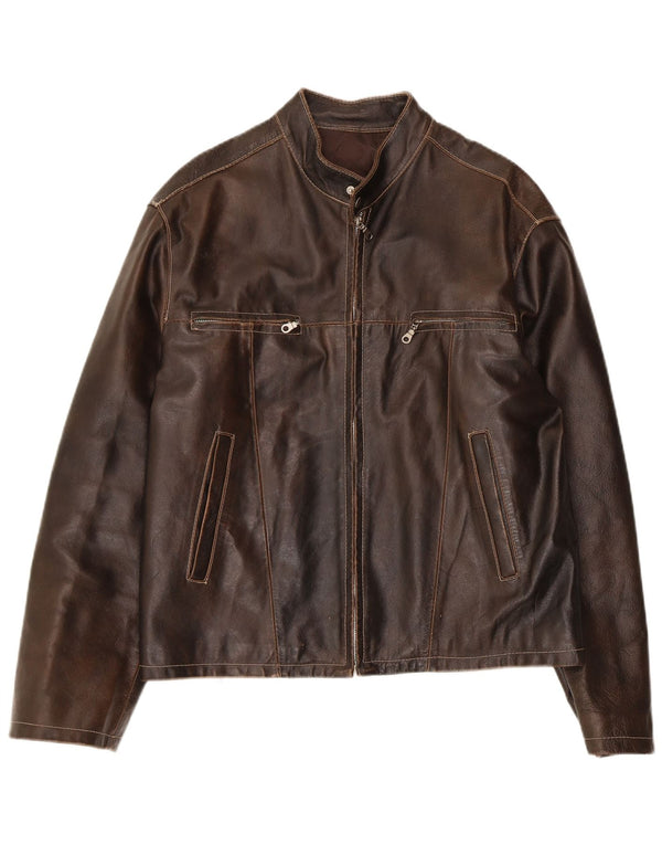 Conbipel Chaqueta de cuero para hombre IT 50 Large Brown