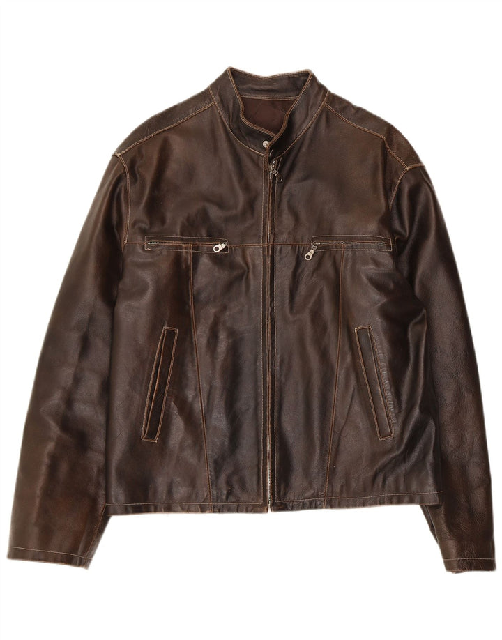 Conbipel Chaqueta de cuero para hombre IT 50 Large Brown