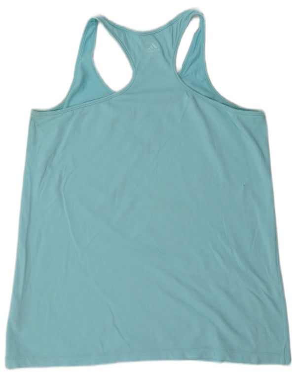 Adidas Mujer Climalite Graphic Vest Top Reino Unido 16/18 Grande Azul Algodón