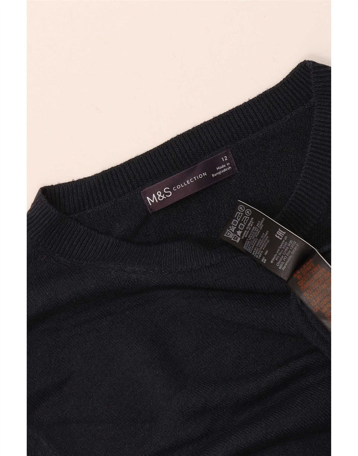 Marks & Spencer - Jersey de cuello redondo para mujer, talla 40, talla M, color azul marino