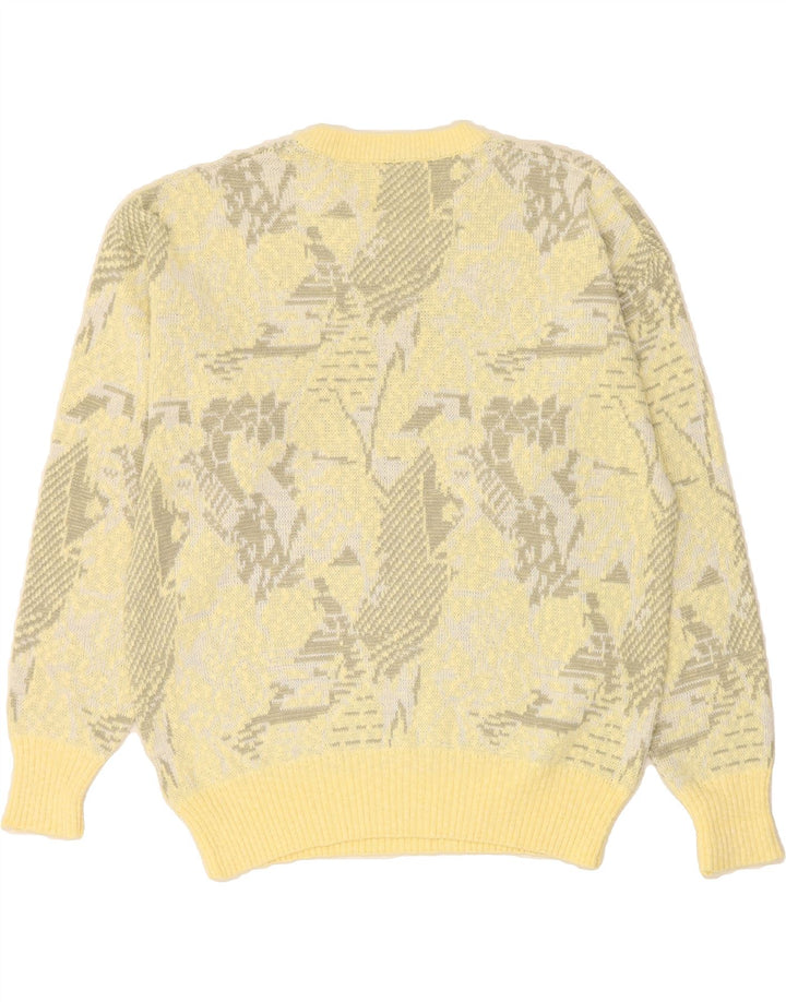 MODEN Mens Crew Neck Jumper Sweater IT 50 Medium Yellow Geometric Vintage Moden and Second-Hand Moden from Messina Hembry 