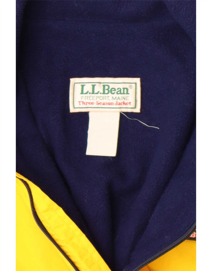 L.L.Bean Chaqueta Bomber para Hombre UK 42 XL Bloque de Color Amarillo