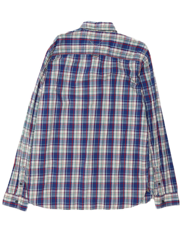 Tommy Hilfiger Camisa para hombre 2XL Algodón a cuadros azules