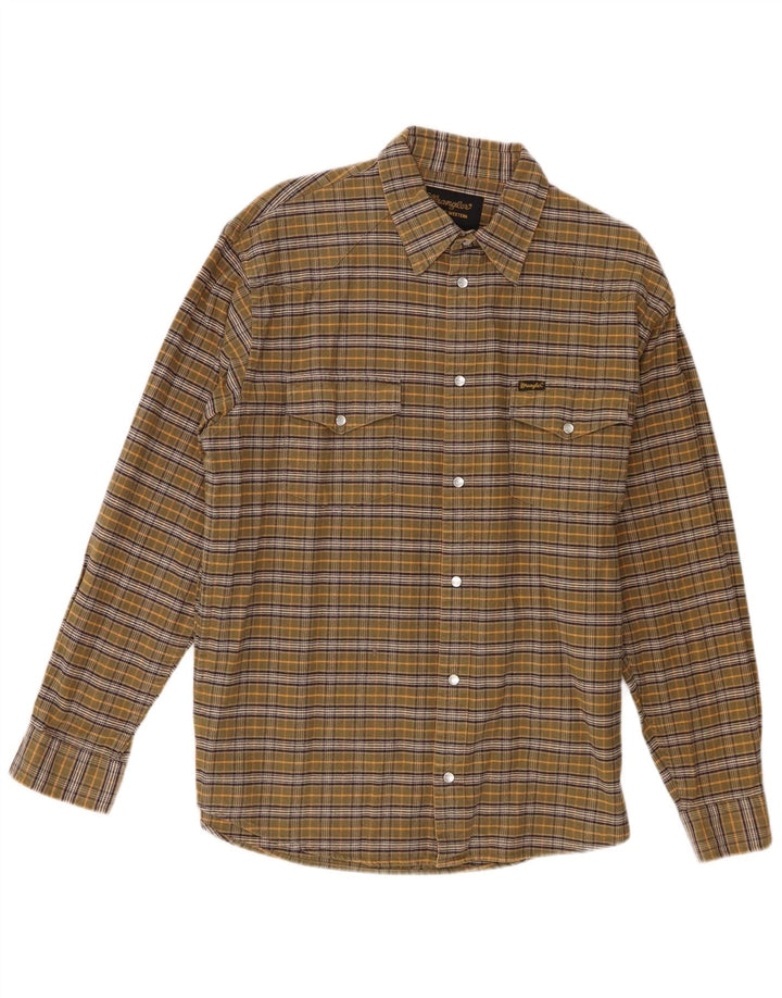 Wrangler Camisa De Franela De Algodón A Cuadros Caqui Grande Para Hombre