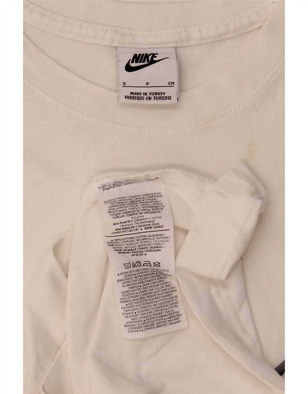 Nike - Camiseta gráfica para hombre, talla pequeña, algodón blanco