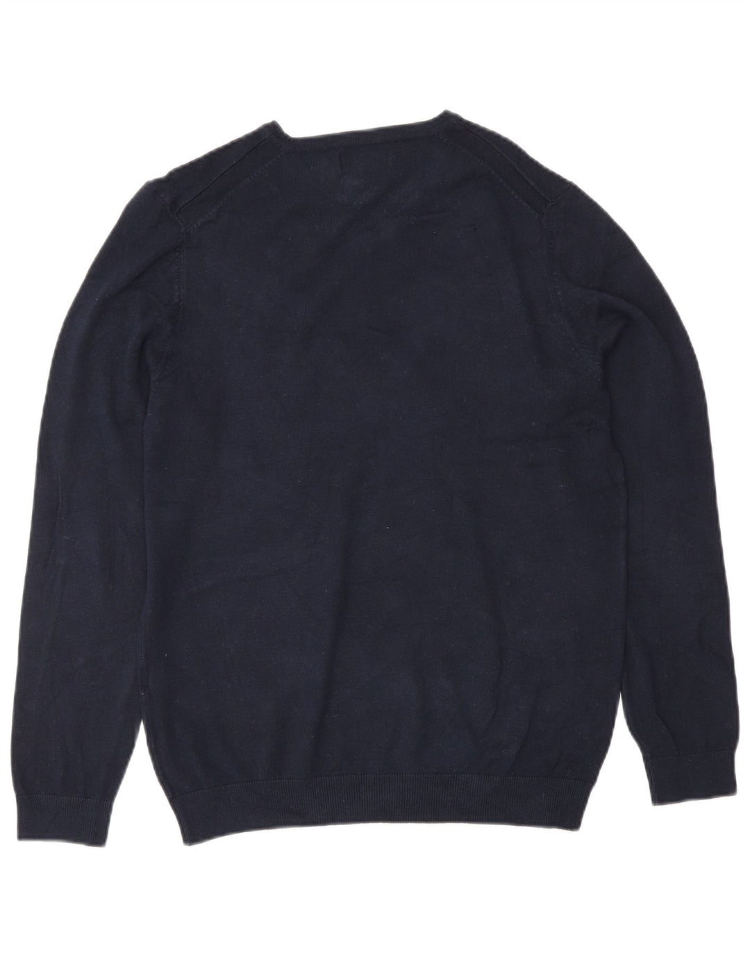 Zara Hombre Jersey Con Cuello En V Jersey Small Azul Marino Viscosa Clásico