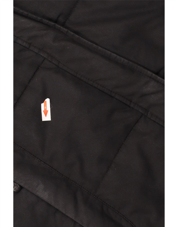 Jack Wolfskin Abrigo acolchado con capucha para mujer UK 12/14 Mediano Negro Poliéster