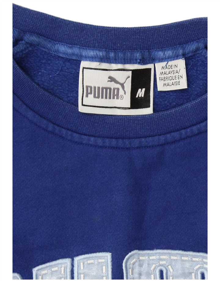 PUMA Sudadera extragrande con estampado gráfico para mujer UK 14 Algodón azul medio