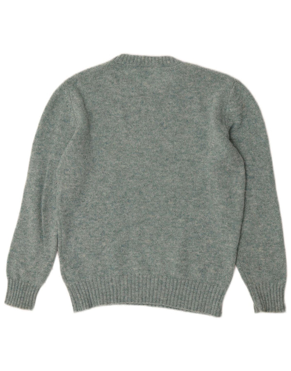 Benetton Jersey De Cuello Redondo Para Mujer UK 44 Lana Verde Medio