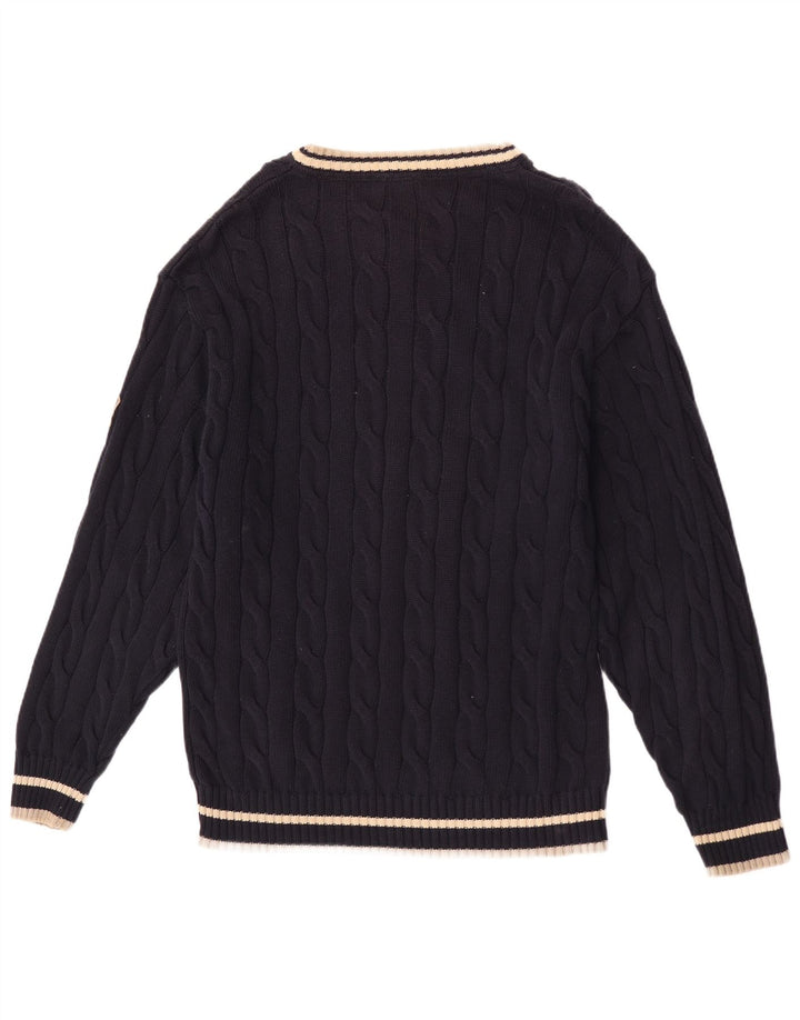 Camel Active - Jersey con cuello en V para hombre, color azul marino medio, algodón