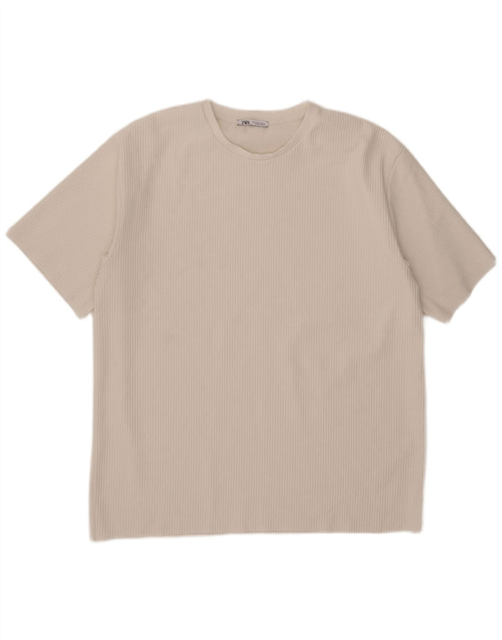 Zara Hombre Camiseta Top Grande Blanco