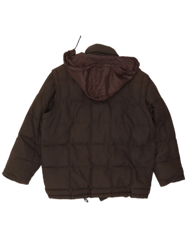 Fay Chaqueta acolchada holgada con capucha para hombre UK 40 Large Brown