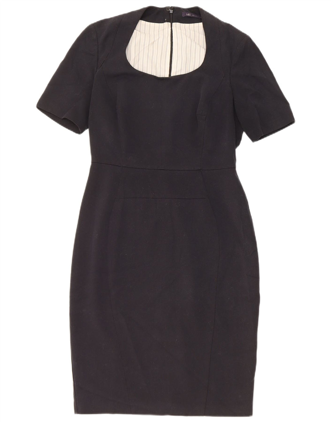 Marks & Spencer Vestido ajustado para mujer UK 10 Pequeño Poliéster negro