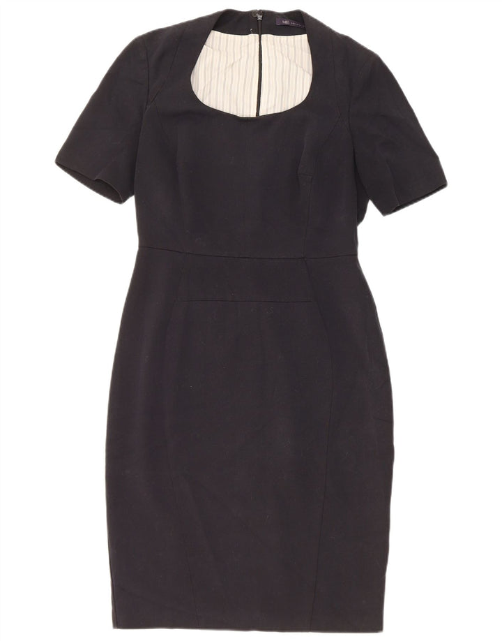 Marks & Spencer Vestido ajustado para mujer UK 10 Pequeño Poliéster negro
