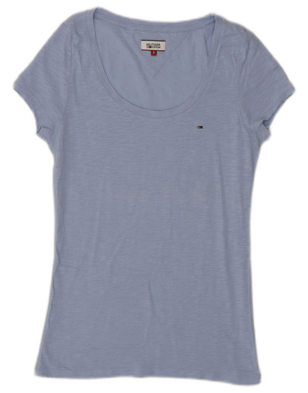 Tommy Hilfiger Camiseta para Mujer Top UK 10 Small Azul