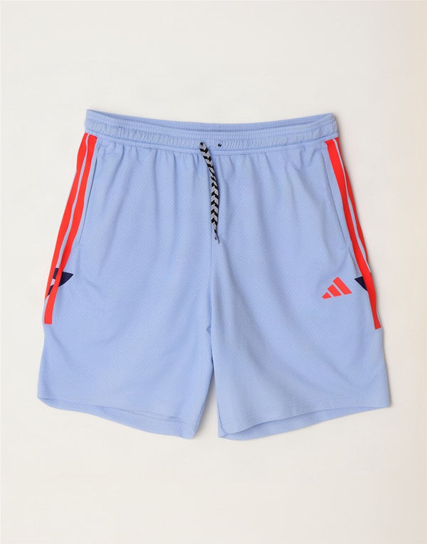 Adidas Pantalones cortos deportivos para hombre XL Azul Colorblock Poliéster