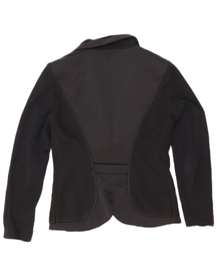 Roccobarocco Chaqueta Blazer De 2 Botones Para Mujer IT 42 Poliéster Negro Mediano