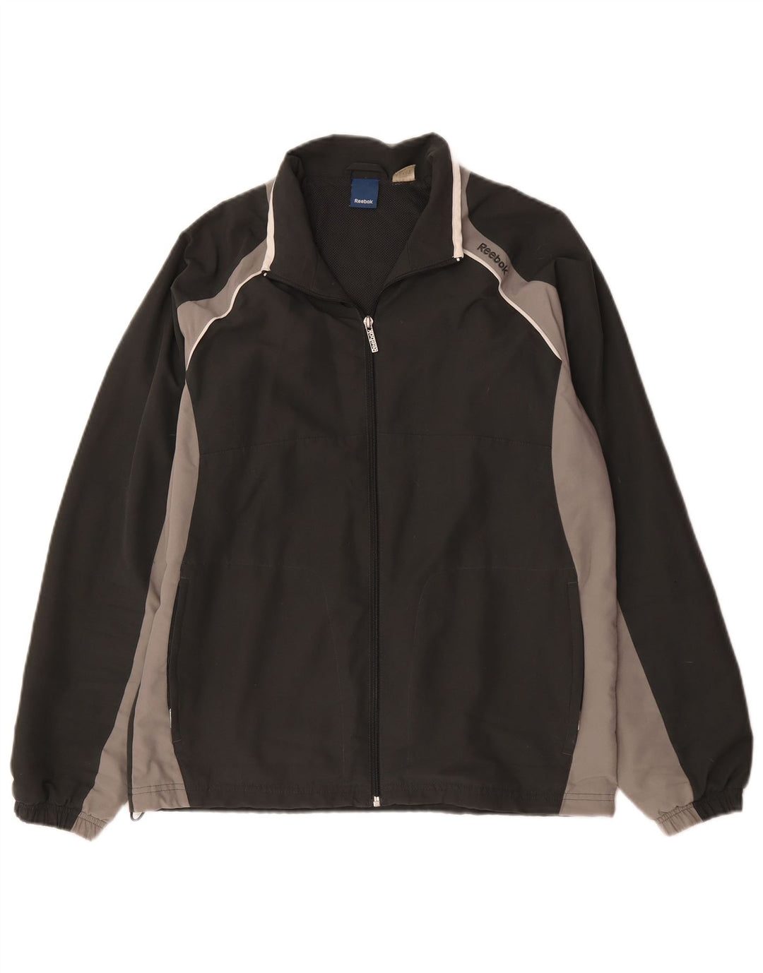 Reebok - Chaqueta de chándal para hombre, talla pequeña, color negro, poliéster