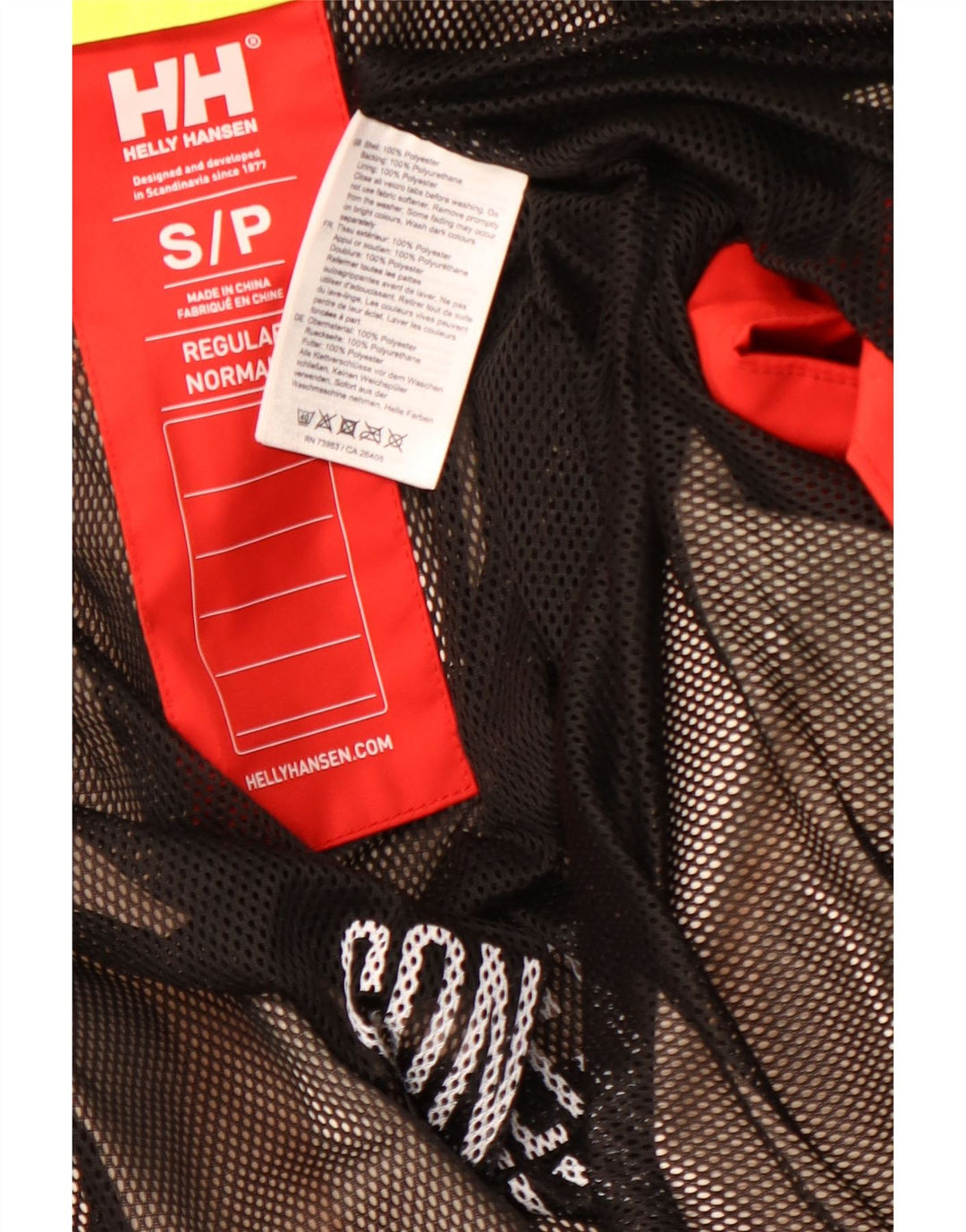 HELLY HANSEN Chaqueta impermeable con capucha y gráfico para hombre Reino Unido 36 Small Rojo Colorblock