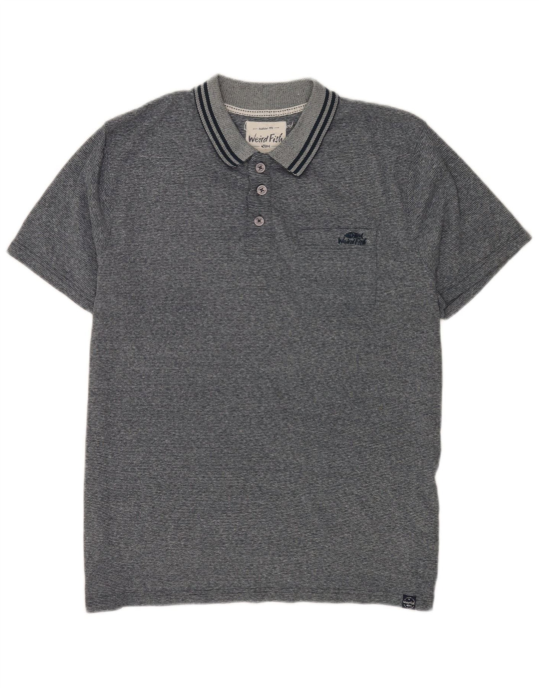Weird Fish Polo Hombre XL Poliéster Moteado Gris