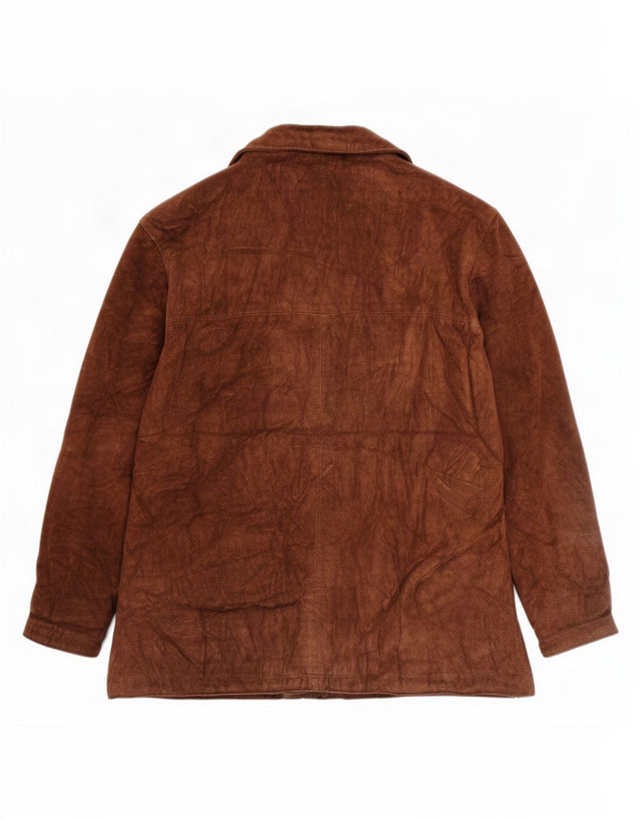 Vintage mujer chaqueta de ante de gran tamaño IT 42 Marrón Medio