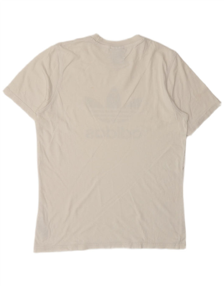 Adidas - Camiseta gráfica para hombre, talla mediana, algodón blanco