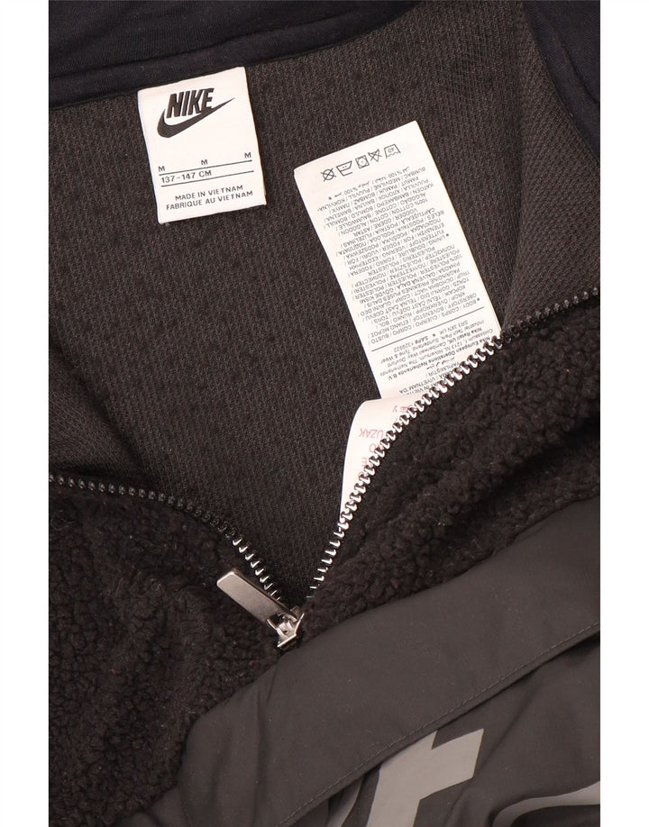 Nike Jersey de forro polar con cuello y cremallera para niños 10-11 años Mediano Negro Poliéster