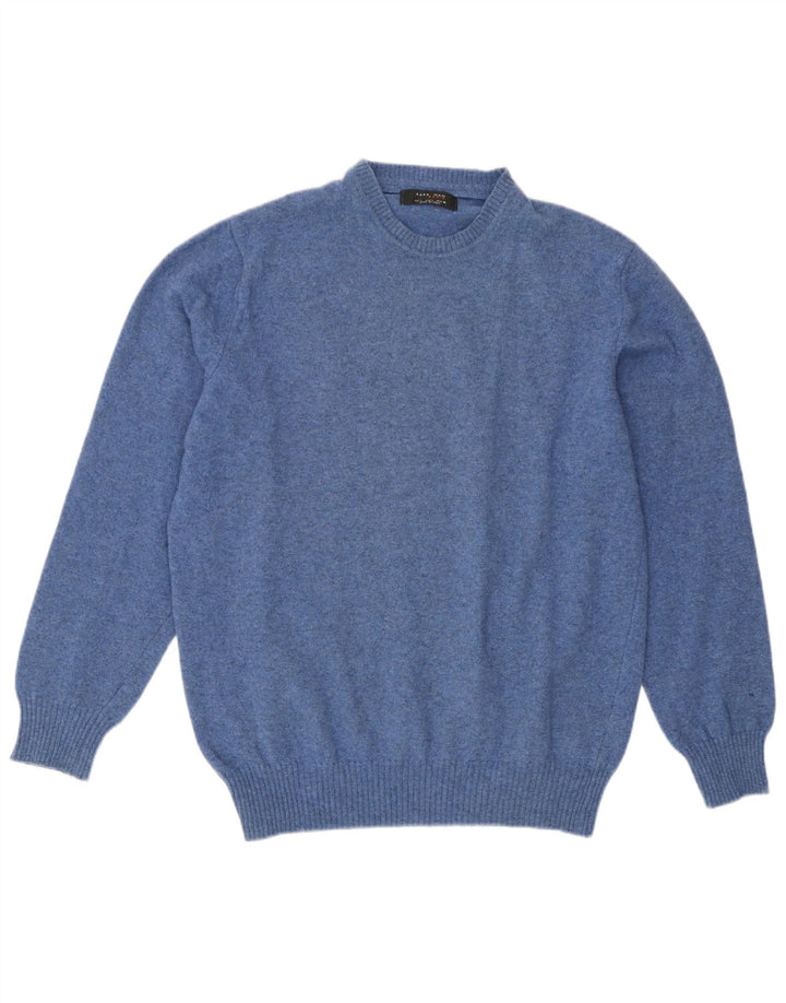 Zara Hombre Jersey De Cuello Redondo Jersey Grande Azul