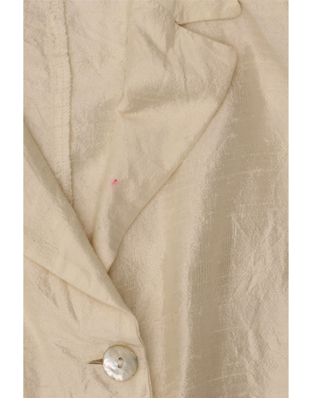 VINTAGE Womens 3 Button Blazer Jacket UK 12 Medium Off White Vintage Vintage and Second-Hand Vintage from Messina Hembry 