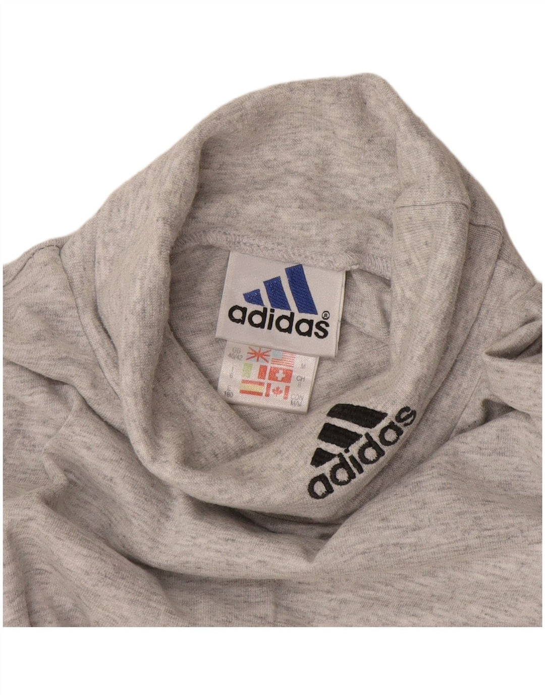 Adidas Camiseta de manga larga para hombre UK 40/42 Algodón gris medio