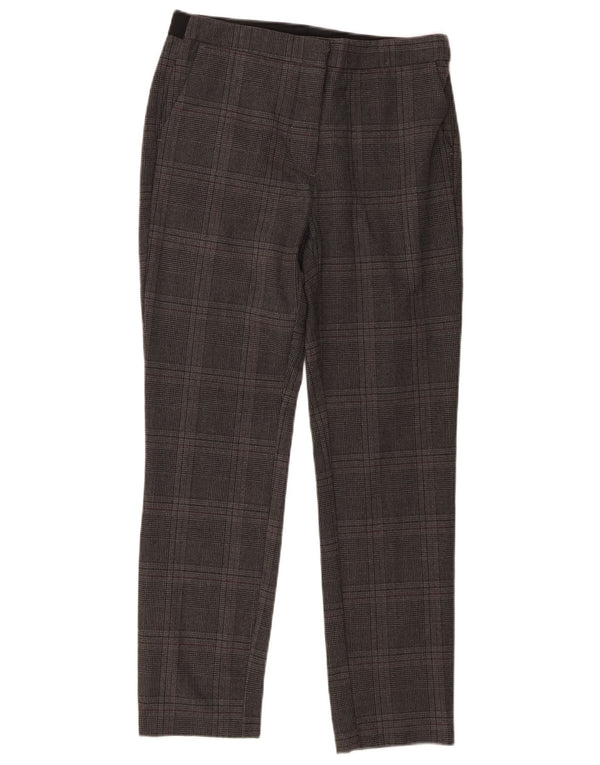 Zara Mujer Pantalón De Traje Slim Medium W28 L27 Cuadros Grises