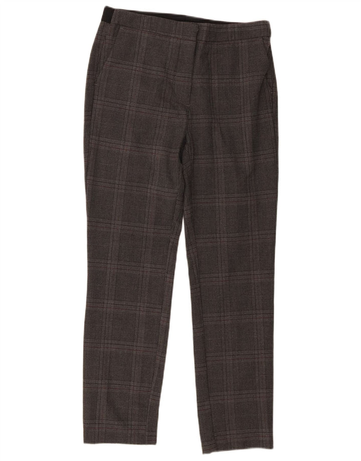 Zara Mujer Pantalón De Traje Slim Medium W28 L27 Cuadros Grises