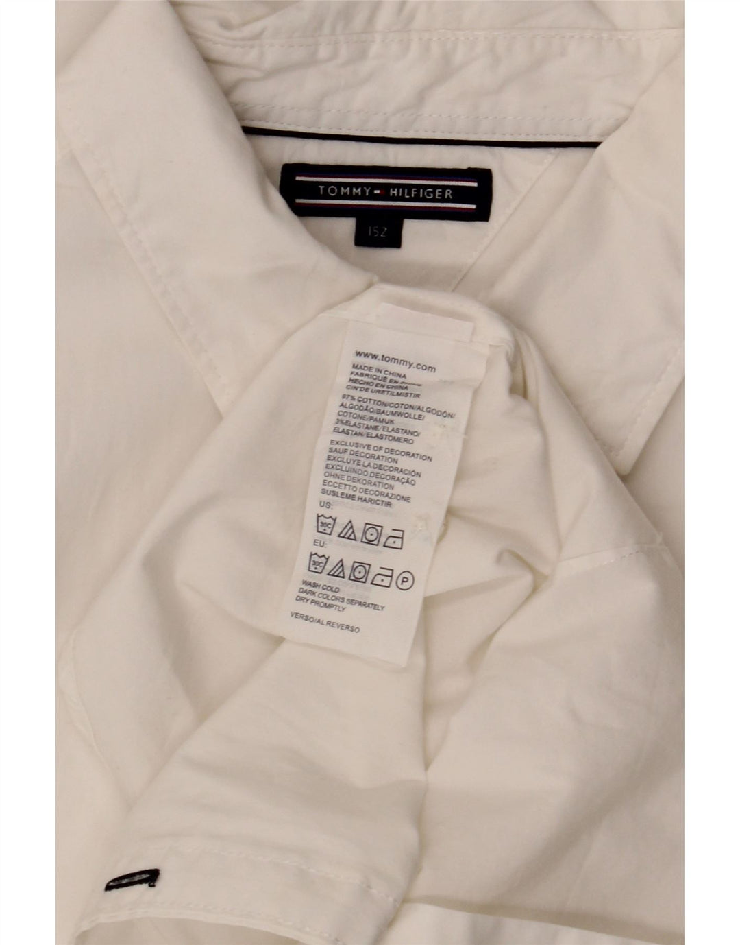 Tommy Hilfiger Camisa Niño 11-12 Años Blanco Algodón
