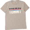 Tommy Hilfiger Camiseta con gráfico de ajuste regular para hombre Top de algodón gris medio