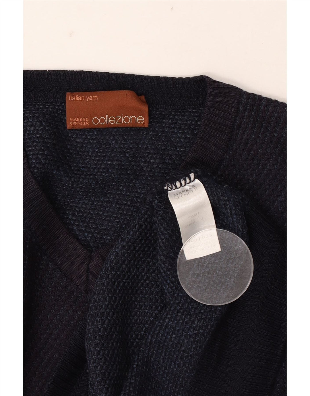 Marks & Spencer Suéter con Cuello en V para Hombre Pequeño Azul Marino