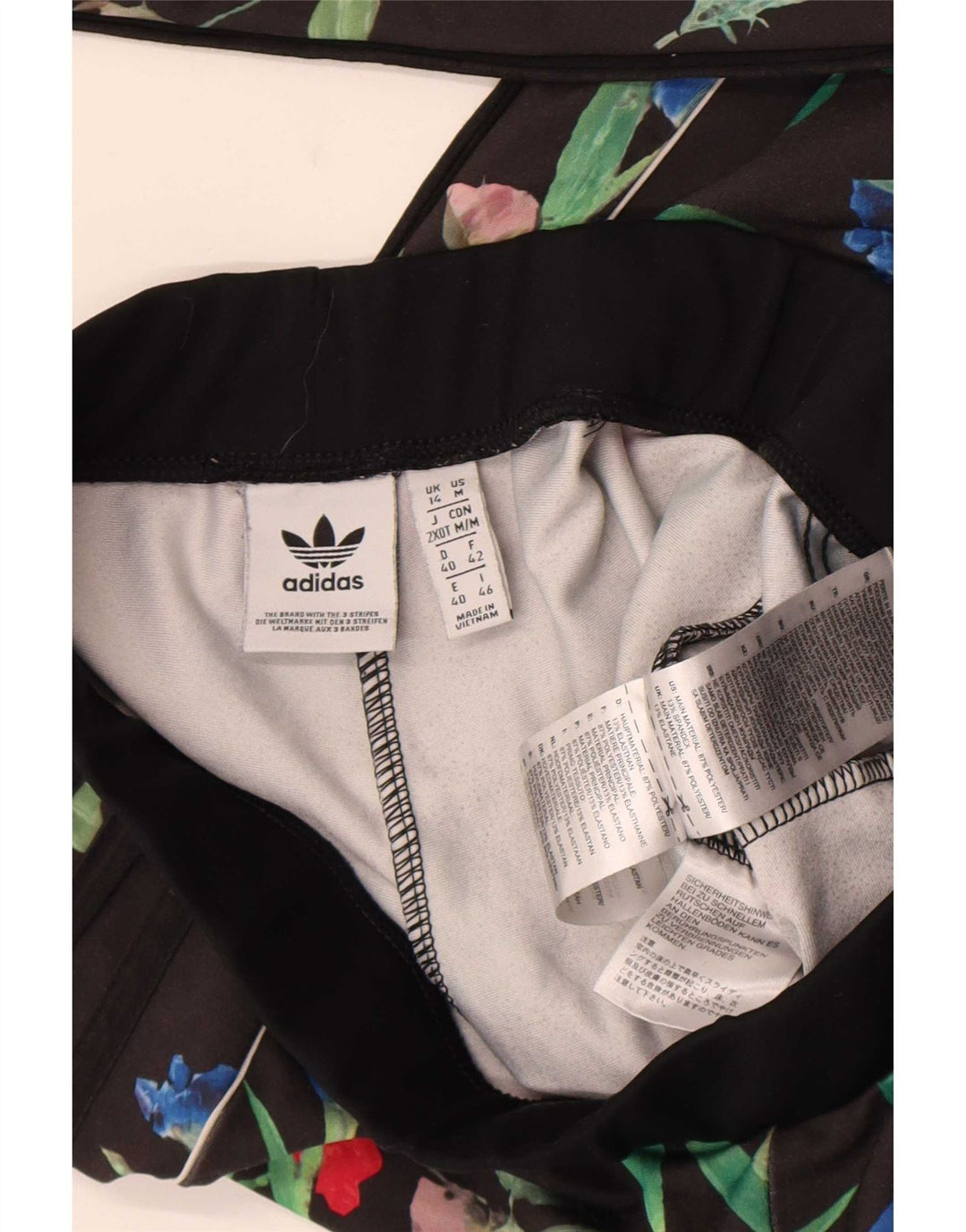 Adidas Leggings para mujer Reino Unido 44 Mediano Negro Floral Poliéster