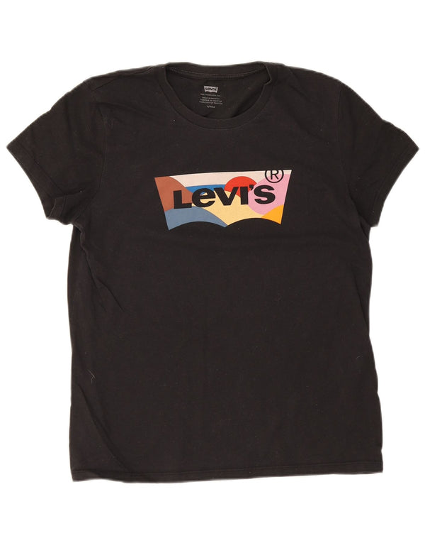 Levi's Camiseta gráfica para hombre Top Small Black Cotton