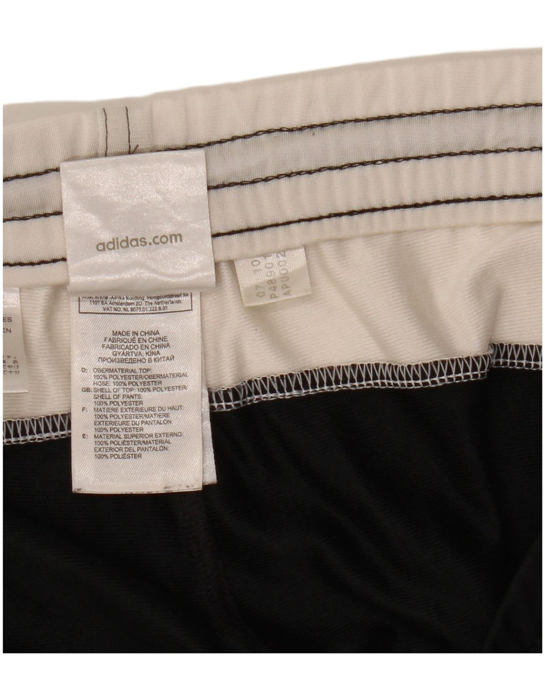 Adidas Pantalones de chándal para hombre UK 40/42 Medium Negro Colorblock Poliéster