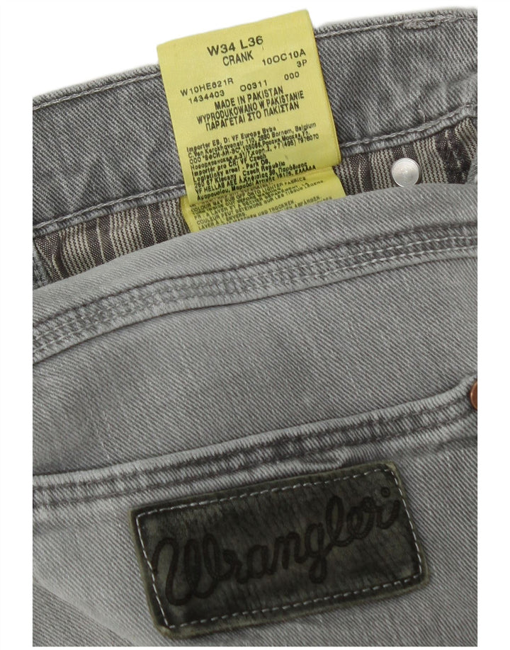 Wrangler Vaqueros rectos Crank para hombre W34 L36 Algodón gris