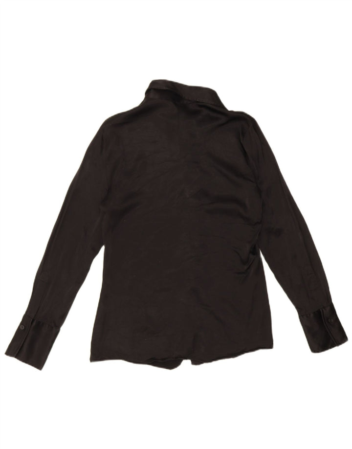 Zara Mujer Blusa Camisa UK 44 Grande Negro