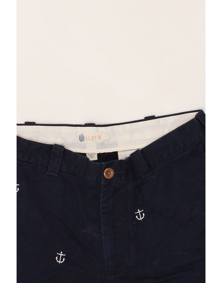 J. CREW Mens Graphic Chino Shorts W31 Medium Navy Blue Spotted Cotton Vintage J. Crew and Second-Hand J. Crew from Messina Hembry 