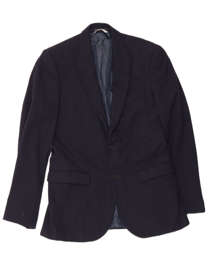 Marks & Spencer Chaqueta tipo blazer ajustada con 2 botones para hombre UK 38 Medium Azul marino