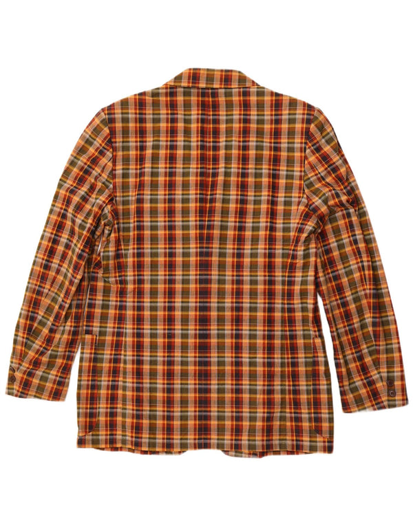 VINTAGE Chaqueta Blazer de 2 Botones para Hombre IT 54 2XL Algodón a Cuadros Multicolor