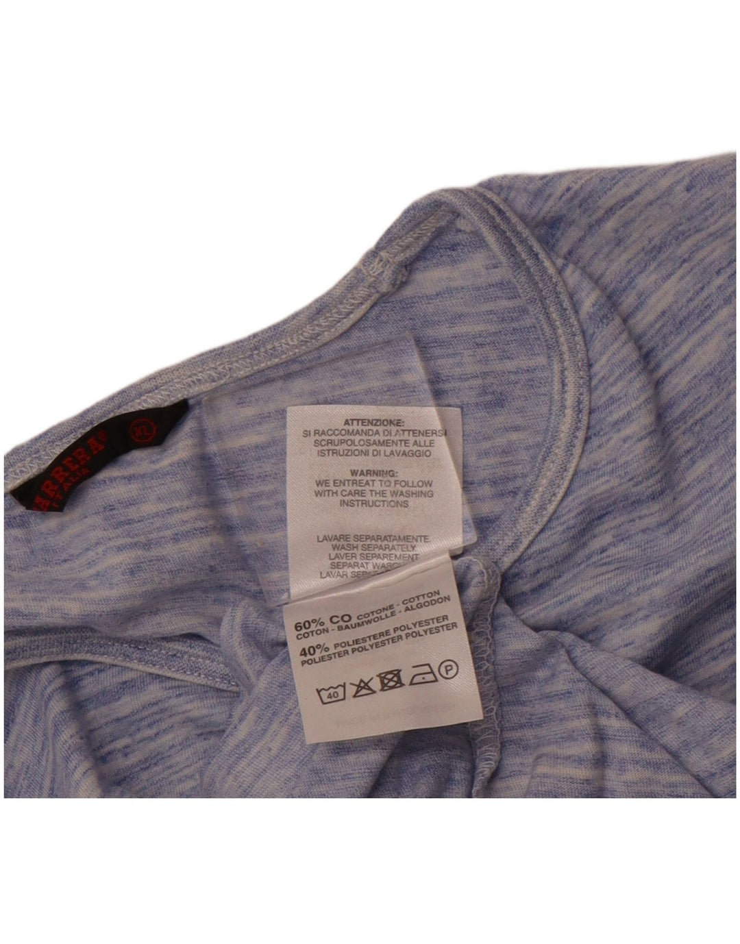 CARRERA Camiseta Hombre Top XL Algodón Moteado Azul