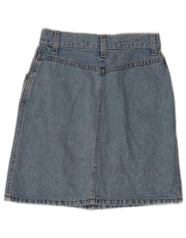 Falda vaquera vintage para mujer IT 40 Pequeña W25 Algodón azul